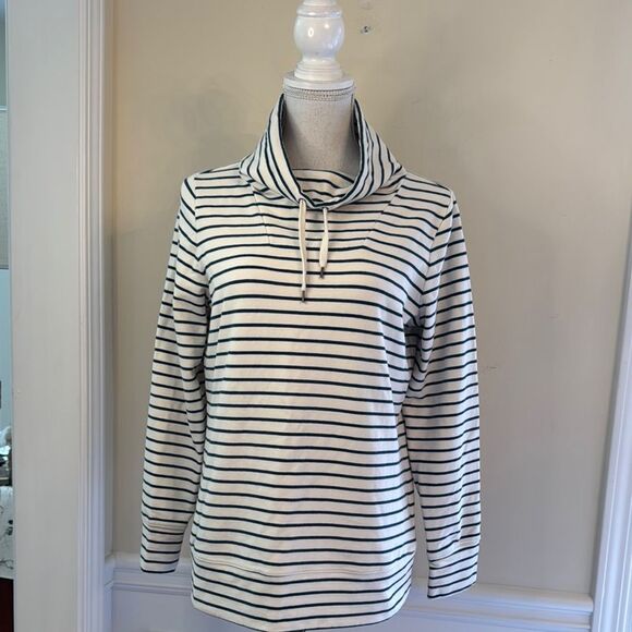 L.L. Bean Classic Striped Cowl Neck Top - Picture 1 of 6